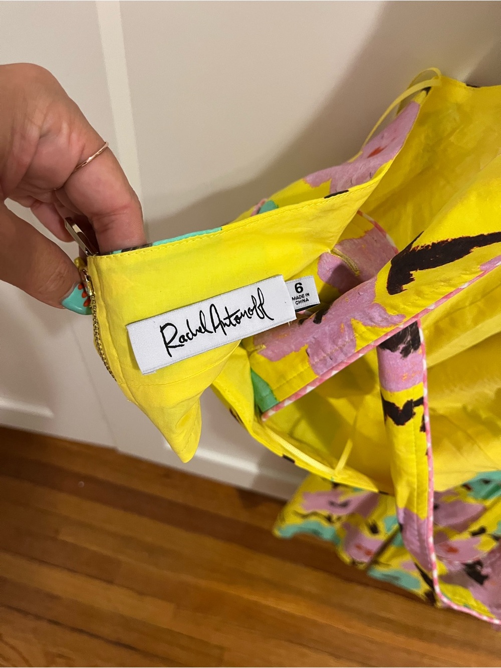 Rachel Antonoff Yellow Floral Crop Top & Midi Skirt Set size 6 - Picture 5 of 9